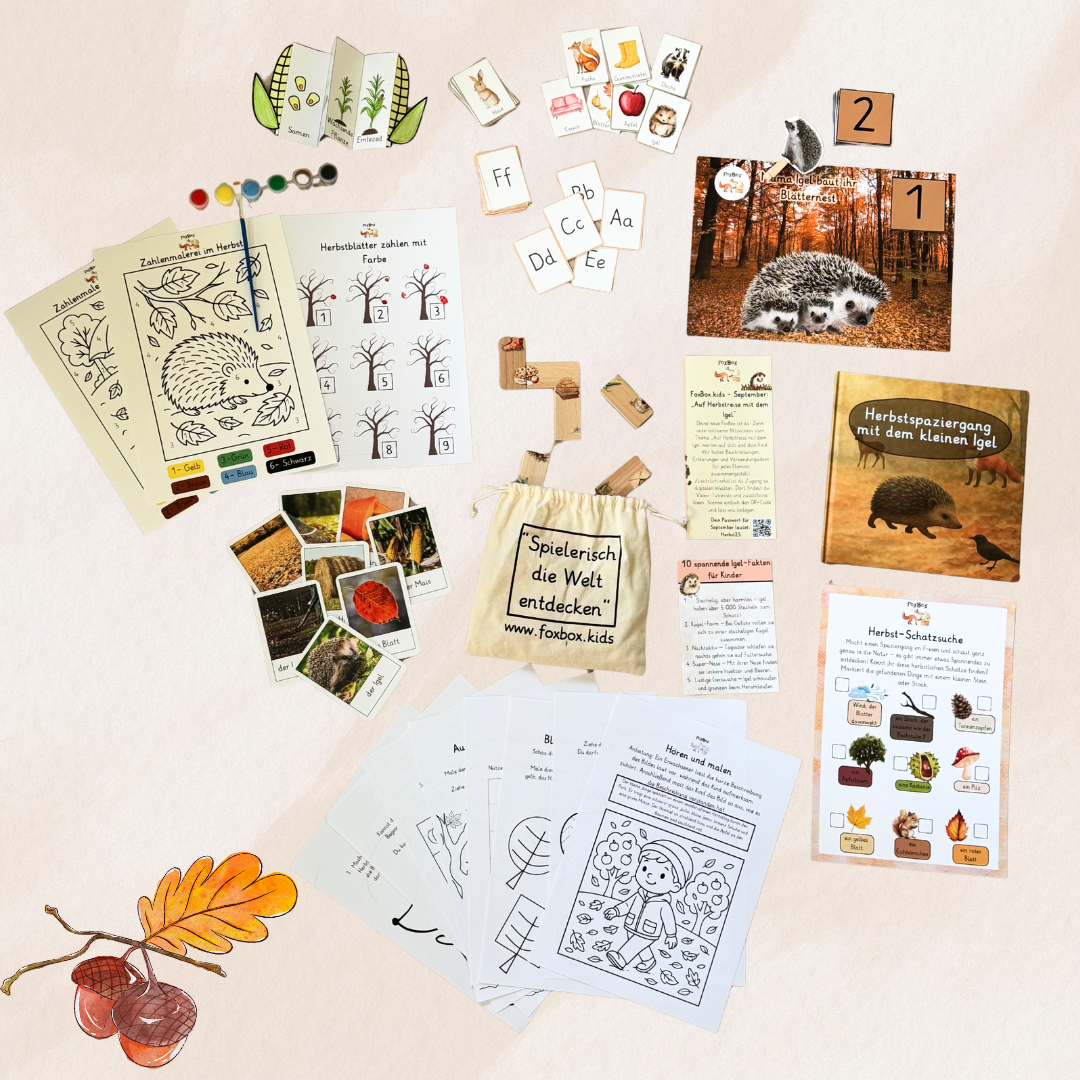 🍂 September-FoxBox: Auf Herbstreise mit dem Igel 🦔