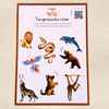 Tier-Schnitzeljagd Materialien aus der FoxBox „Tierische Superhelden“, ideale Montessori Box für Entdecker